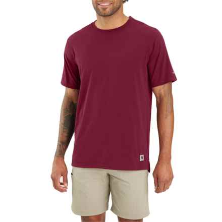 Carhartt 105858 Big and Tall Force® LWD Relaxed Fit T-Shirt - UPF 50, Short Sleeve in Bordeaux