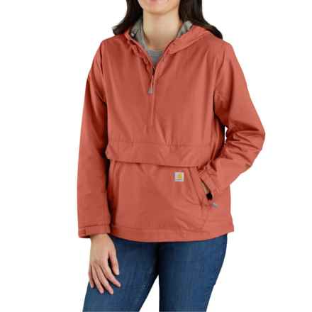 Carhartt 105861 Rain Defender® Packable Anorak Jacket - Zip Neck in Terracotta