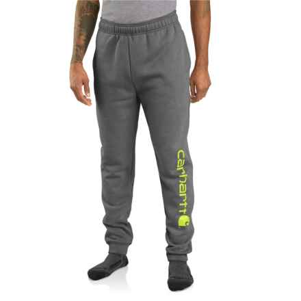 Carhartt 105899 Relaxed Fit Midweight Tapered Logo Graphic Sweatpants in Carbon Heather