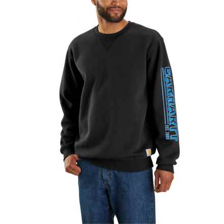 Carhartt 105941 Big and Tall Loose Fit Midweight Logo Sleeve Graphic Sweatshirt - Factory Seconds in Black
