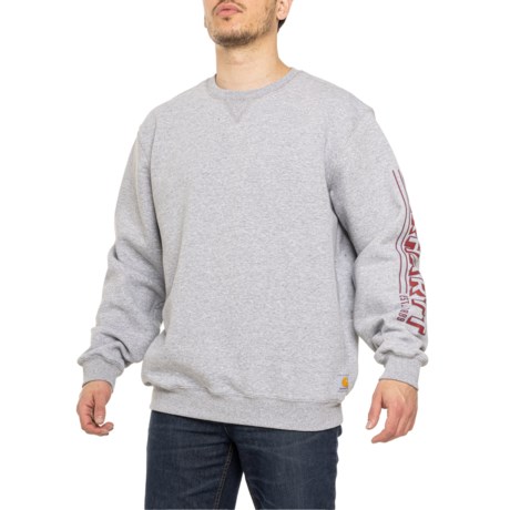 Carhartt 105941 Loose Fit Midweight Logo Sleeve Graphic Sweatshirt - Factory Seconds in Heather Grey
