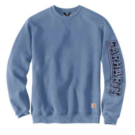 Carhartt 105941 Loose Fit Midweight Logo Sleeve Graphic Sweatshirt - Factory Seconds in Skystone