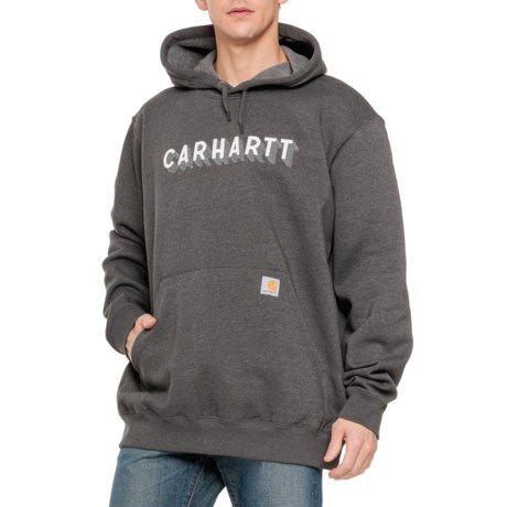 Carhartt 105944 Big and Tall Rain Defender® Loose Fit Midweight Graphic Hoodie - Factory Seconds in Carbon Heather