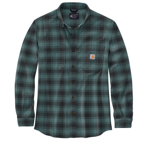 Carhartt 105945 Big and Tall Rugged Flex® Relaxed Fit Plaid Flannel Shirt - Long Sleeve, Factory Seconds in Sea Pine