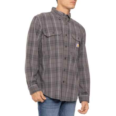 Carhartt 105946 Loose Fit Midweight Chambray Plaid Shirt - Long Sleeve, Factory Seconds in Steel