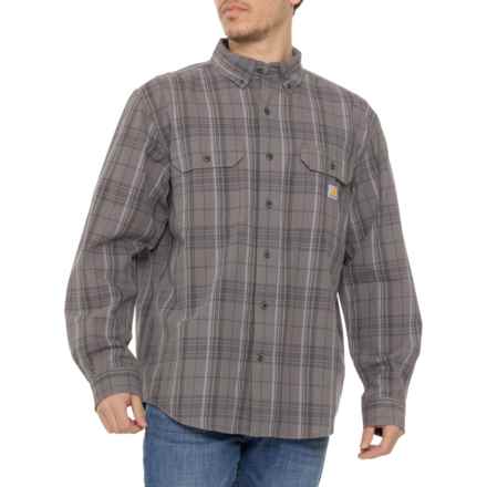 Carhartt 105946 Loose Fit Midweight Chambray Plaid Shirt - Long Sleeve in Steel