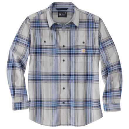 Carhartt 105947 Loose Fit Heavyweight Plaid Flannel Shirt - Long Sleeve in Asphalt