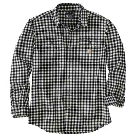 Carhartt 105947 Loose Fit Heavyweight Plaid Flannel Shirt - Long Sleeve in Blue Fox