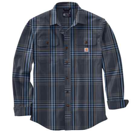 Carhartt 105947 Loose Fit Heavyweight Plaid Flannel Shirt - Long Sleeve in Navy
