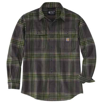 Carhartt 105947 Loose Fit Heavyweight Plaid Flannel Shirt - Long Sleeve in Shadow