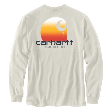 Carhartt 105952 Relaxed Fit Heavyweight Pocket T-Shirt - Long Sleeve, Factory Seconds in Malt