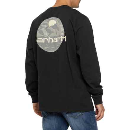 Carhartt 105955 Relaxed Fit Heavyweight Mountain Graphic Shirt - Long Sleeve, Factory Seconds in Black