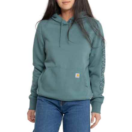 Carhartt 105996 Rain Defender® Relaxed Fit Midweight Graphic Hoodie - Factory Seconds in Sea Pine