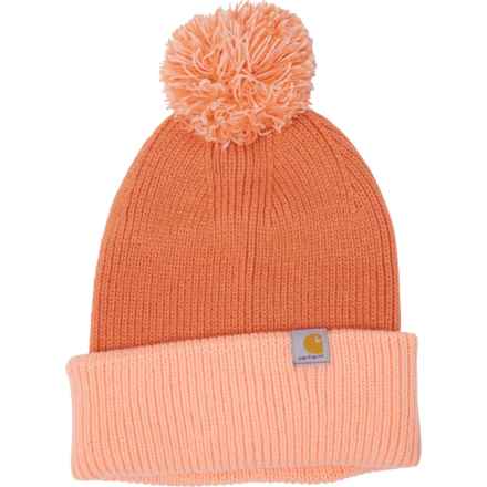 Carhartt 106003 Knit Pom Beanie (For Women) in Apricot Cider