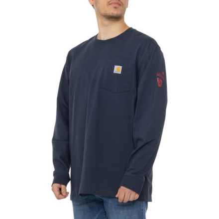 Carhartt 106084 Loose Fit Heavyweight Skills Graphic T-Shirt - Long Sleeve in New Navy