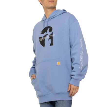 Carhartt 106086 Big and Tall Loose Fit Midweight Michigan Graphic Hoodie - Factory Seconds in Skystone
