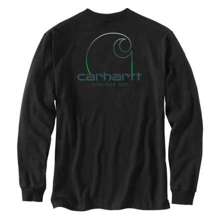 Carhartt 106125 Loose Fit Heavyweight Pocket C Graphic T-Shirt - Long Sleeve in Black