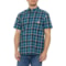 Carhartt 106139 Rugged Flex® Relaxed Fit Lightweight Plaid Shirt - Short Sleeve in Navy