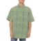 Carhartt 106140 Big and Tall Loose Fit Midweight Plaid Shirt - Short Sleeve in Loden Frost