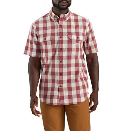 Carhartt 106140 Loose Fit Midweight Plaid Shirt - Short Sleeve in Apple Butter