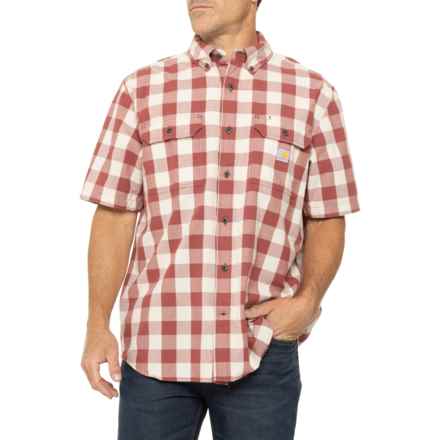 Carhartt 106140 Loose Fit Midweight Plaid Shirt - Short Sleeve in Apple Butter
