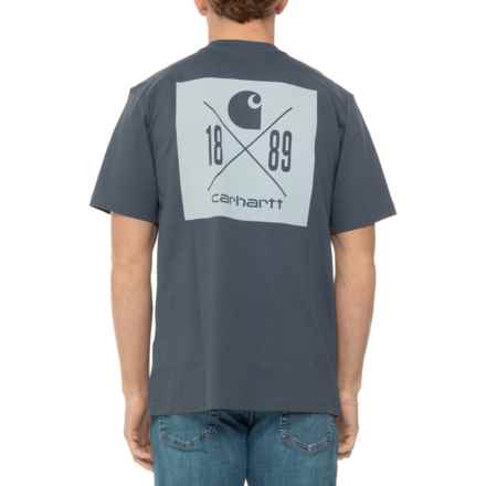 Carhartt 106148 Relaxed Fit Heavyweight Logo Graphic T-Shirt - Short Sleeve, Factory Seconds in Bluestone