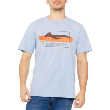 Carhartt 106150 Relaxed Fit Heavyweight Mountain Graphic T-Shirt -Short Sleeve in Fog Blue