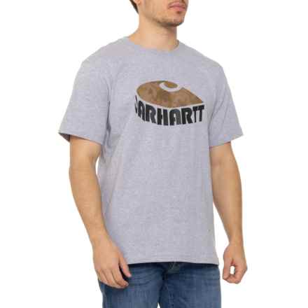 Carhartt 106155 Relaxed Fit Heavyweight Camp Graphic T-Shirt - Short Sleeve in Heather Gray