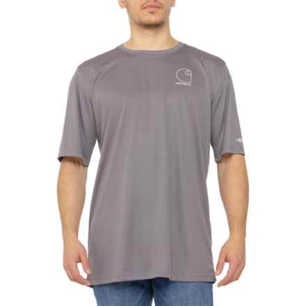 Carhartt 106163 Big and Tall Force® Sun Defender® Lightweight Logo Graphic T-Shirt - UPF 50+, Short Sleeve in Steel