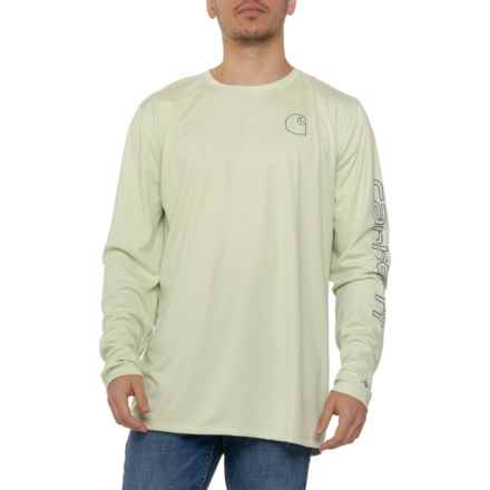 Carhartt 106164 Big and Tall Force Sun Defender Logo Graphic T-Shirt - UPF 50+, Long Sleeve in Tender Greens