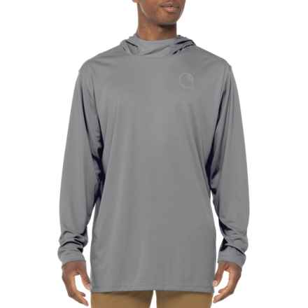 Carhartt 106165 Force® Sun Defender Logo Graphic Hooded T-Shirt - UPF 50+, Long Sleeve, Factory Seconds in Steel