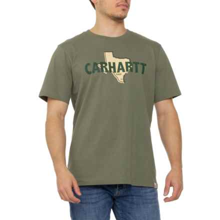 Carhartt 106221 Relaxed Fit Heavyweight Texas Graphic T-Shirt - Short Sleeve in Dusty Olive