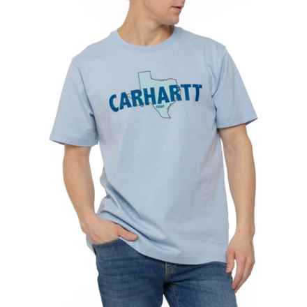 Carhartt 106221 Relaxed Fit Heavyweight Texas Graphic T-Shirt - Short Sleeve in Fog Blue