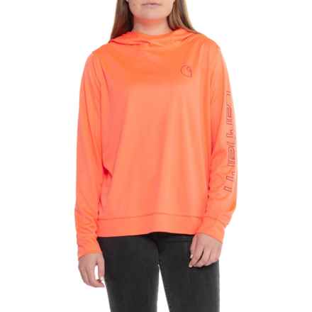 Carhartt 106236 Force® Sun Defender® Lightweight Hooded Shirt - UPF 50+, Long Sleeve, Factory Seconds in Coral Glow