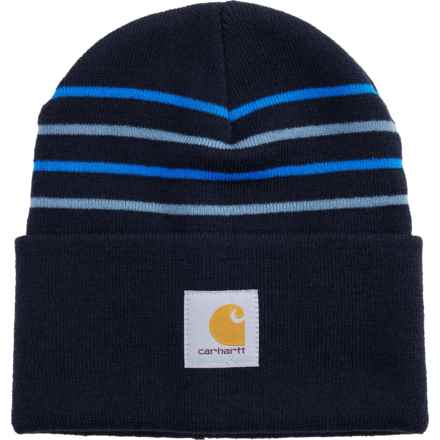 Carhartt 106338 Knit Stripe Beanie in Navy