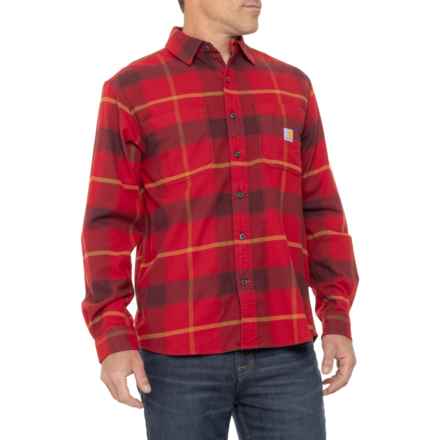 Carhartt 106352 Rugged Flex® Relaxed Fit Midweight Flannel Plaid Shirt - Long Sleeve in Crabapple