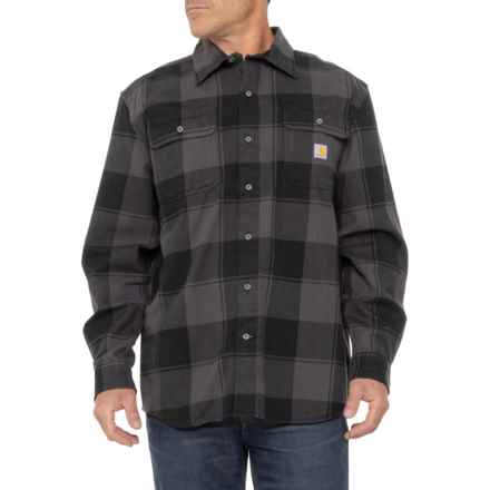 Carhartt 106356 Loose Fit Heavyweight Plaid Flannel Shirt - Long Sleeve in Black