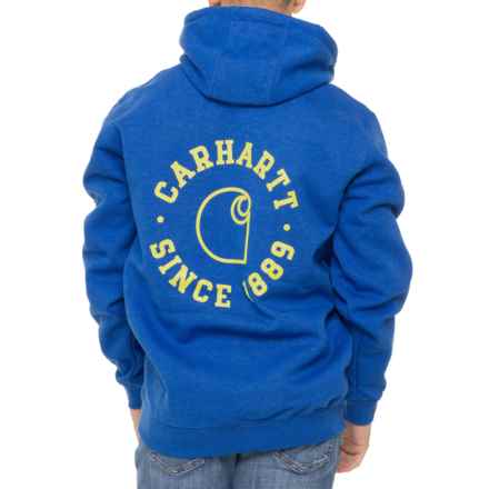 Carhartt 106388 Rain Defender® Loose Fit 1889 Graphic Hoodie - Factory Seconds in Beacon Blue Heather