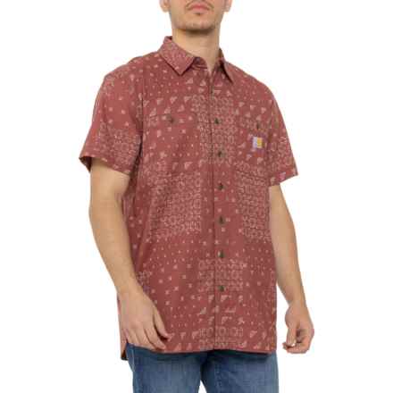 Carhartt 106403 Big and Tall Rugged Flex® Relaxed Fit Lightweight Printed Shirt - Short Sleeve in Apple Butter Bandana Print