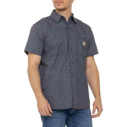 Carhartt 106403 Big and Tall Rugged Flex® Relaxed Fit Lightweight Printed Shirt - Short Sleeve in Bluestone Bandana Print