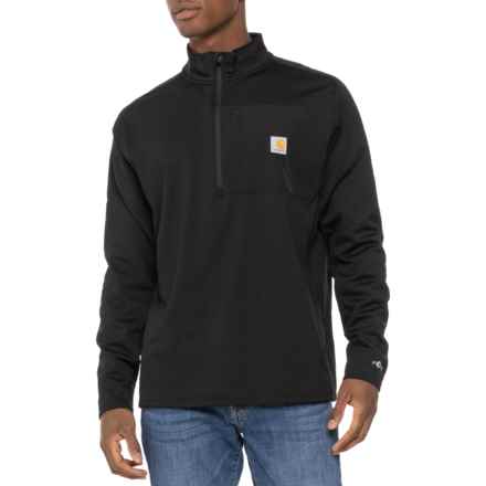 Carhartt 106423 Force® Relaxed Fit Mock Neck T-Shirt - Zip Neck, Long Sleeve in Black