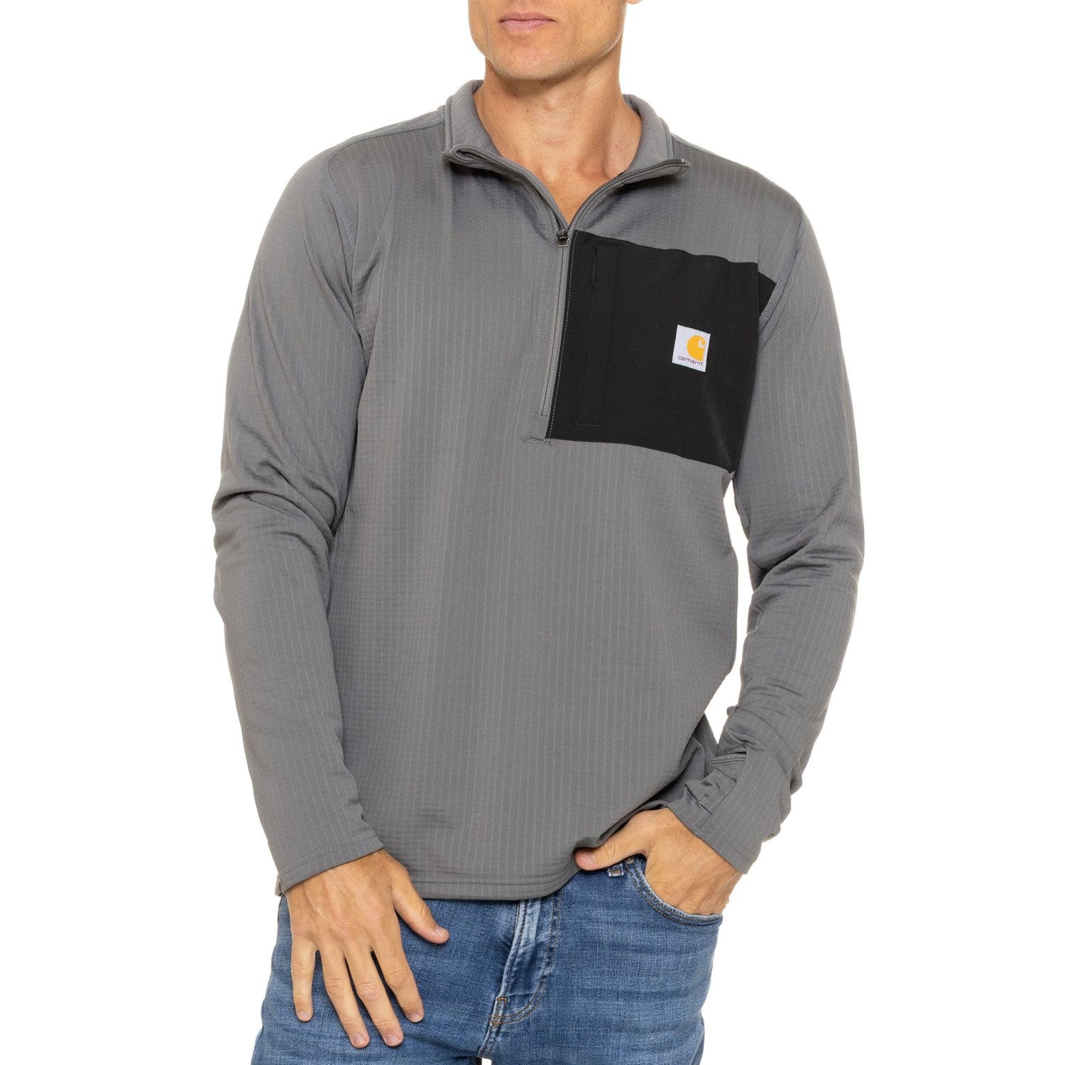 Carhartt 106423 Force® Relaxed Fit Mock Neck T-Shirt - Zip Neck