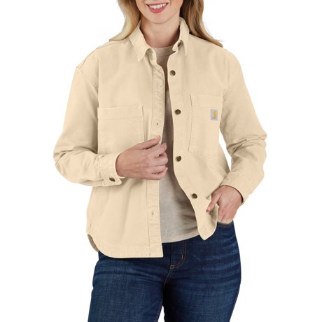 (取寄) カーハート ラギッド フレックス ルーズ フィット ヘビーウェイト ダック シャツ - ロング スリーブ Carhartt 106621 Rugged Flex Loose Fit Heavyweight Duck Shirt - Long Sleeve Oat Milk carhartt-106621-plus-rugged-