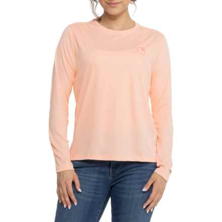 Carhartt 106632 Force Sun Defender Loose Fit Graphic T-Shirt - UPF 50+, Long Sleeve in Tropical Peach