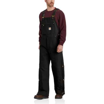 Carhartt 106672 Firm Duck Bib Overalls - Quilt Lined, Insulated, Factory Seconds in Black