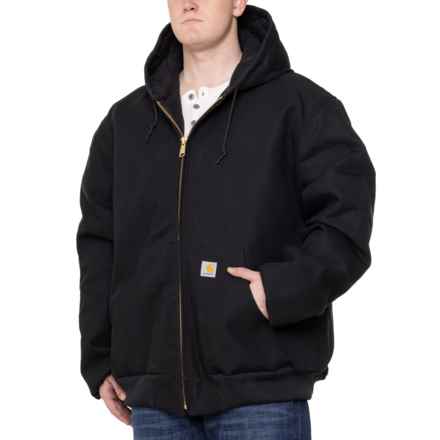 Carhartt 106673 Big and Tall Firm Duck Active Flannel-Lined Jacket - Insulated, Factory Seconds in Black