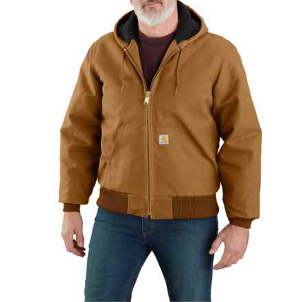 Carhartt 106673 Big and Tall Firm Duck Active Flannel-Lined Jacket - Insulated, Factory Seconds in Carhartt Brown