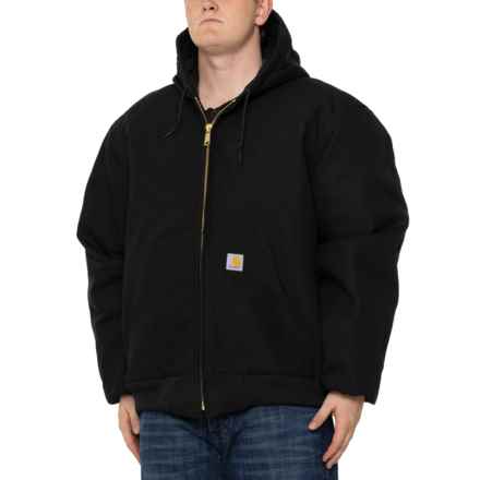 Carhartt 106673 Loose Fit Firm Duck Active Flannel-Lined Jacket - Insulated, Factory Seconds in Black
