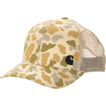 Carhartt 106786 Canvas Mesh-Back Camo Trucker Hat in Beach Signature Camo