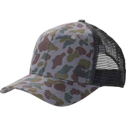 Carhartt 106786 Canvas Mesh-Back Camo Trucker Hat in Shadow Signature Camo